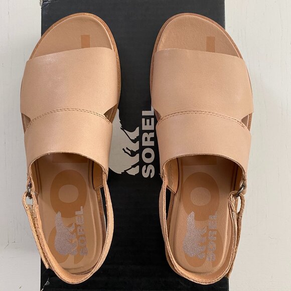 NIB NEW Sorel Ella II Slingback Beige Sea Salt Women's 7.5 - Picture 4 of 6